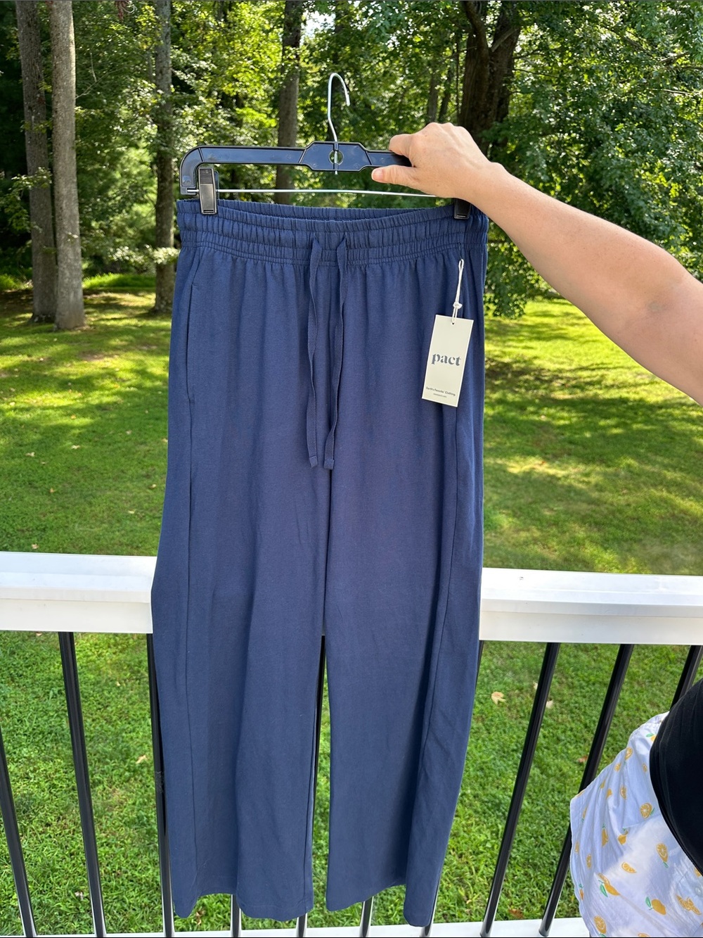 Pact Women’s Luxe Signature Wide Leg Pants Navy Blue Size Small NWT - Picture 2 of 10